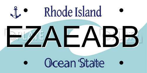 EZAEABB Rhode Island License Plate