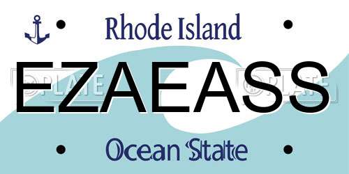 EZAEASS Rhode Island License Plate