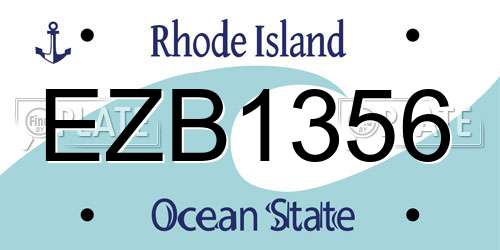 EZB1356 Rhode Island License Plate