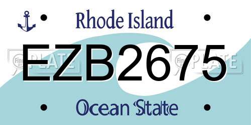 EZB2675 Rhode Island License Plate