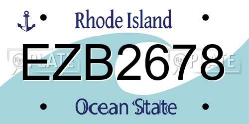 EZB2678 Rhode Island License Plate