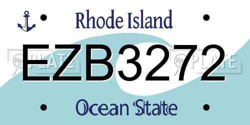 EZB3272 Rhode Island License Plate