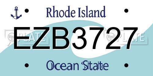 EZB3727 Rhode Island License Plate
