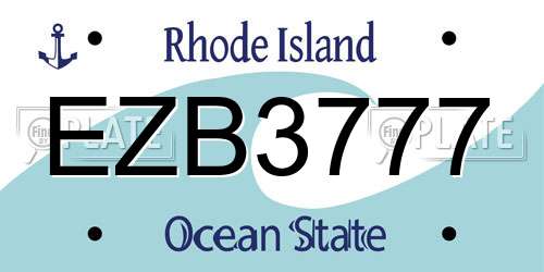 EZB3777 Rhode Island License Plate