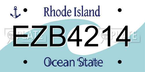 EZB4214 Rhode Island License Plate