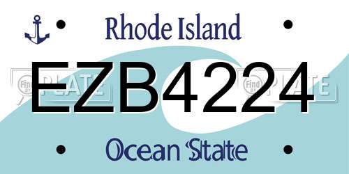 EZB4224 Rhode Island License Plate