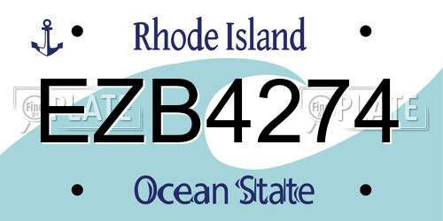EZB4274 Rhode Island License Plate