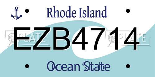 EZB4714 Rhode Island License Plate