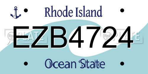 EZB4724 Rhode Island License Plate