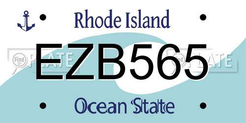 EZB565 Rhode Island License Plate