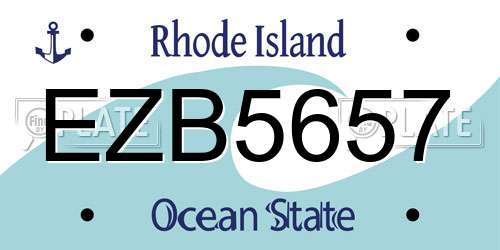 EZB5657 Rhode Island License Plate