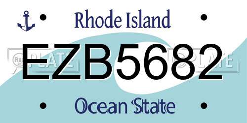 EZB5682 Rhode Island License Plate