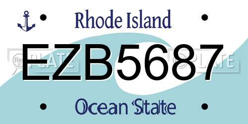 EZB5687 Rhode Island License Plate