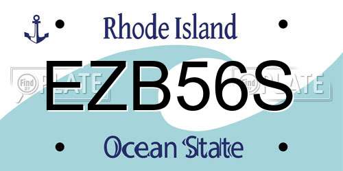EZB56S Rhode Island License Plate