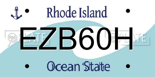 EZB60H Rhode Island License Plate