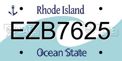 EZB7625 Rhode Island License Plate