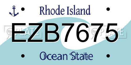 EZB7675 Rhode Island License Plate