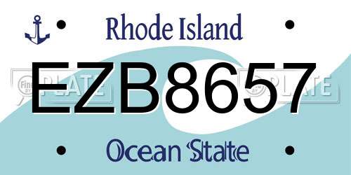 EZB8657 Rhode Island License Plate