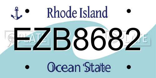 EZB8682 Rhode Island License Plate