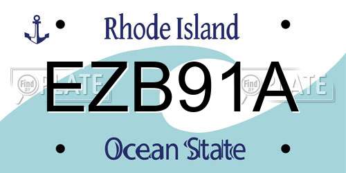 EZB91A Rhode Island License Plate