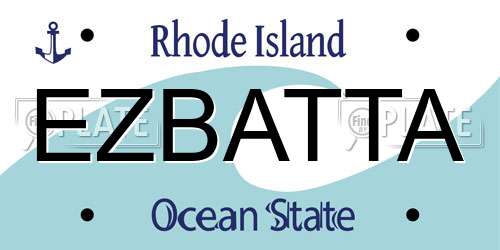 EZBATTA Rhode Island License Plate