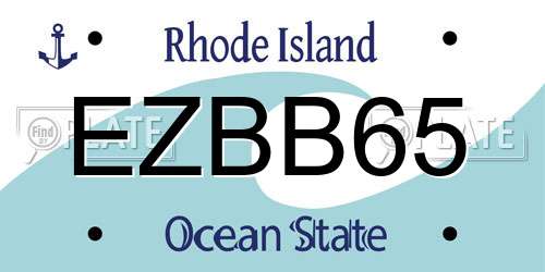 EZBB65 Rhode Island License Plate