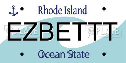 EZBETTT Rhode Island License Plate