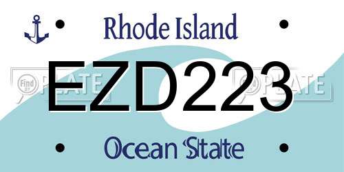 EZD223 Rhode Island License Plate