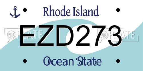 EZD273 Rhode Island License Plate