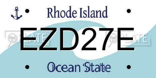 EZD27E Rhode Island License Plate