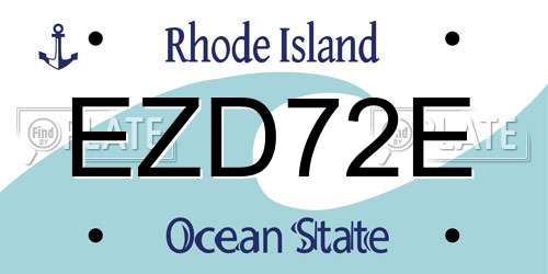 EZD72E Rhode Island License Plate