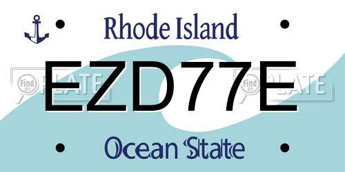 EZD77E Rhode Island License Plate