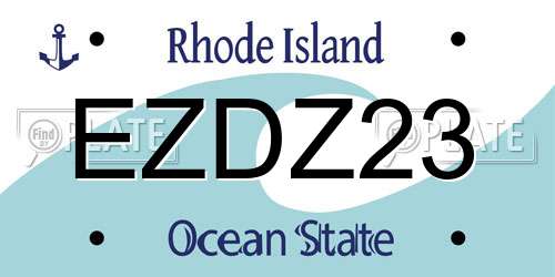 EZDZ23 Rhode Island License Plate