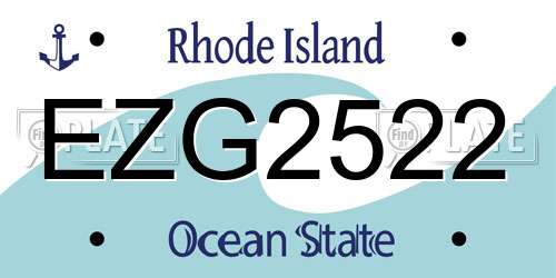 EZG2522 Rhode Island License Plate