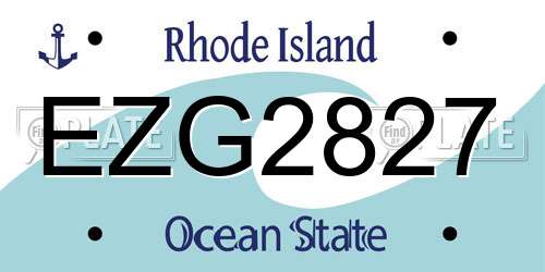 EZG2827 Rhode Island License Plate