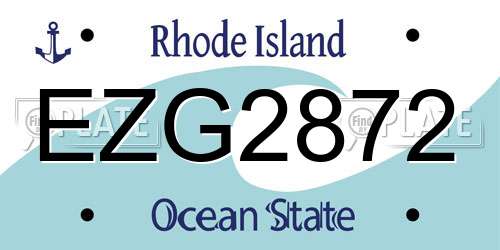 EZG2872 Rhode Island License Plate