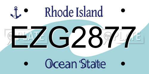 EZG2877 Rhode Island License Plate