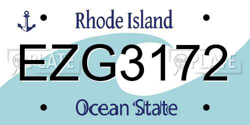 EZG3172 Rhode Island License Plate