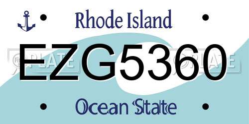 EZG5360 Rhode Island License Plate