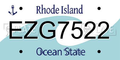 EZG7522 Rhode Island License Plate