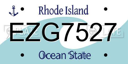 EZG7527 Rhode Island License Plate