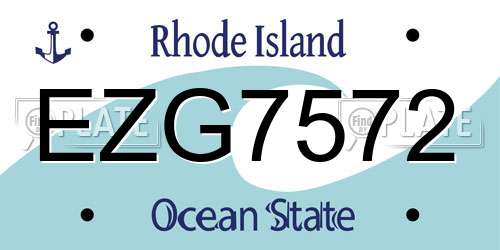 EZG7572 Rhode Island License Plate