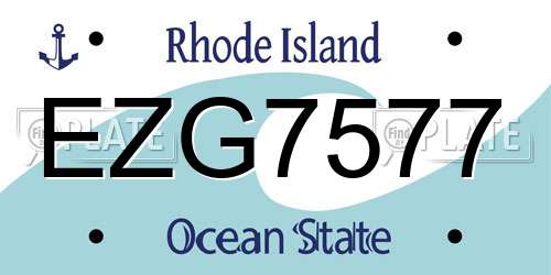 EZG7577 Rhode Island License Plate