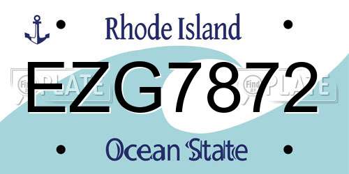 EZG7872 Rhode Island License Plate