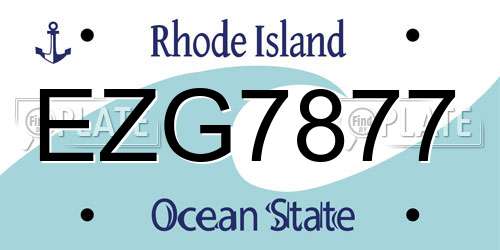 EZG7877 Rhode Island License Plate