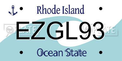 EZGL93 Rhode Island License Plate