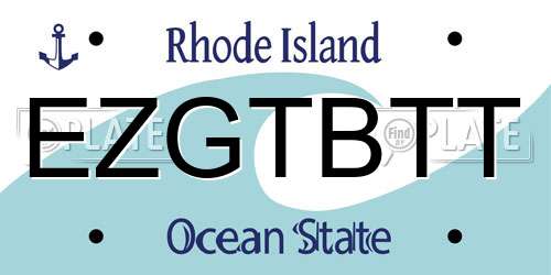 EZGTBTT Rhode Island License Plate
