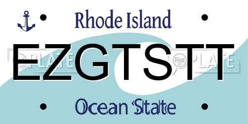 EZGTSTT Rhode Island License Plate