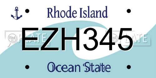 EZH345 Rhode Island License Plate