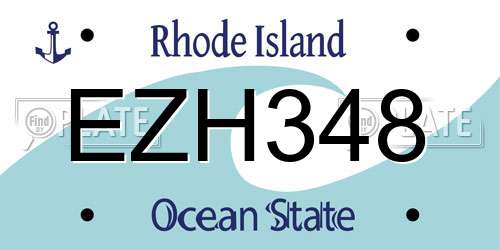 EZH348 Rhode Island License Plate